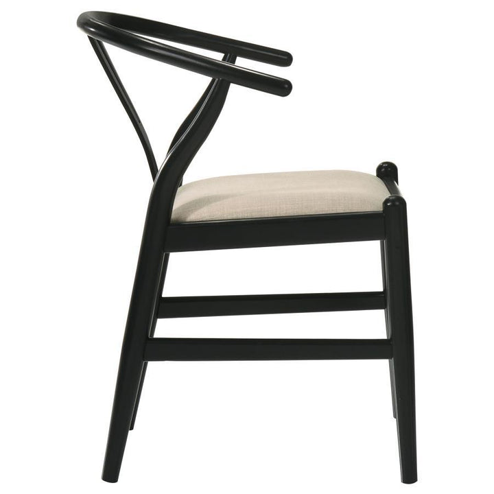 Crestmont - Wood Wishbone Dining Side Chair (Set of 2) - Black Chair Set modern furniture Contempo Furniture