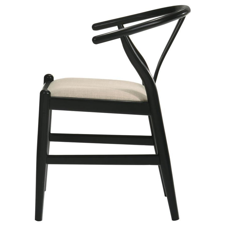 Crestmont - Wood Wishbone Dining Side Chair (Set of 2) - Black Chair Set modern furniture Contempo Furniture