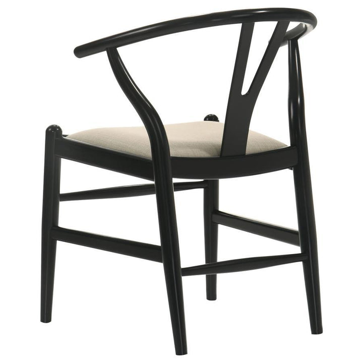 Crestmont - Wood Wishbone Dining Side Chair (Set of 2) - Black Chair Set modern furniture Contempo Furniture