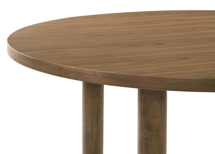Crestmore - 5 Piece Round Wood Dining Table Set - Walnut 5 - Piece Dining Room Set modern furniture Contempo Furniture