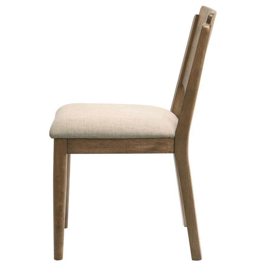 Crestmore - Dining Chair Upholstered Seat (Set of 2) - Walnut Chair Set modern furniture Contempo Furniture