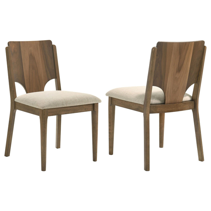 Crestmore - Dining Chair Upholstered Seat (Set of 2) - Walnut Chair Set modern furniture Contempo Furniture