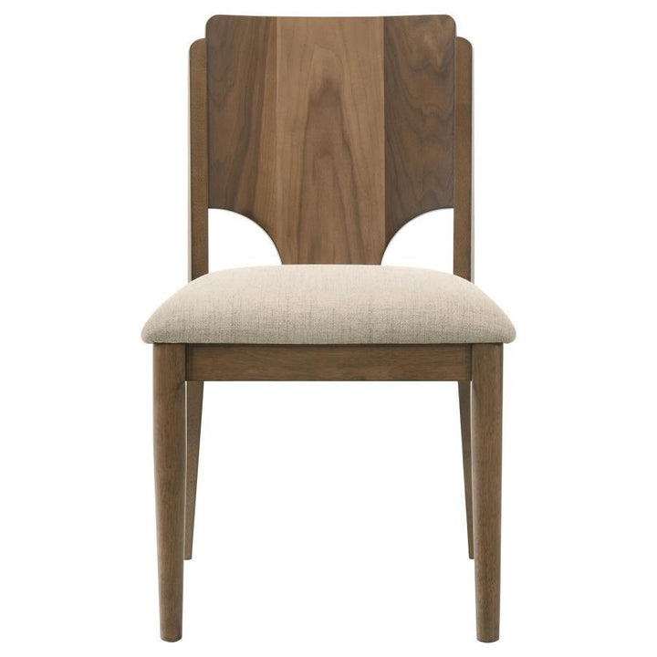 Crestmore - Dining Chair Upholstered Seat (Set of 2) - Walnut Chair Set modern furniture Contempo Furniture