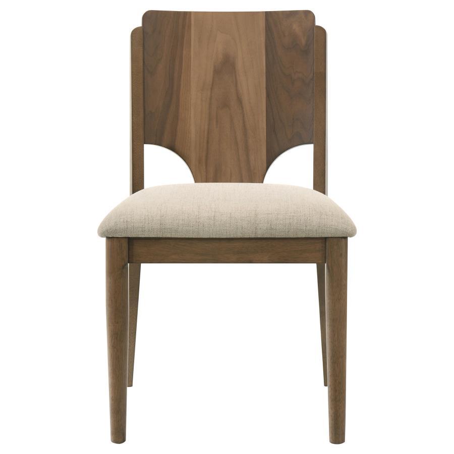 Crestmore - Dining Chair Upholstered Seat (Set of 2) - Walnut Chair Set modern furniture Contempo Furniture
