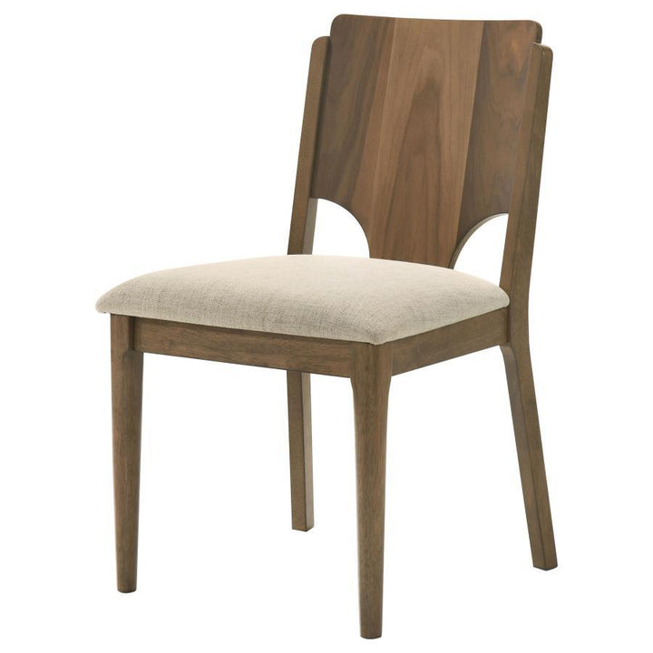 Crestmore - Dining Chair Upholstered Seat (Set of 2) - Walnut Chair Set modern furniture Contempo Furniture