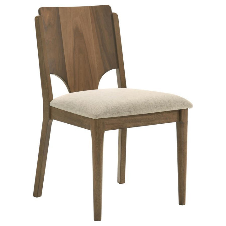 Crestmore - Dining Chair Upholstered Seat (Set of 2) - Walnut Chair Set modern furniture Contempo Furniture