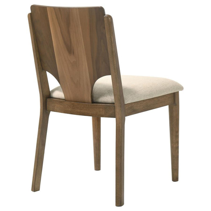 Crestmore - Dining Chair Upholstered Seat (Set of 2) - Walnut Chair Set modern furniture Contempo Furniture