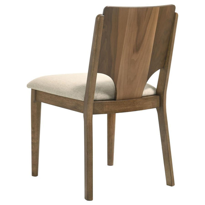 Crestmore - Dining Chair Upholstered Seat (Set of 2) - Walnut Chair Set modern furniture Contempo Furniture