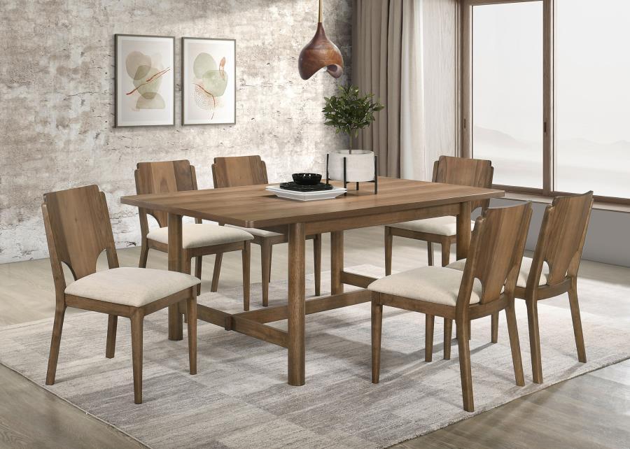 Crestmore - Rectangular Wood Dining Table - Walnut Dining Table modern furniture Contempo Furniture