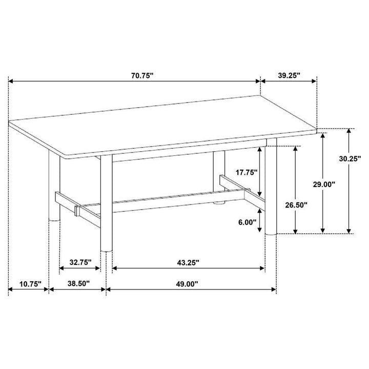 Crestmore - Rectangular Wood Dining Table - Walnut Dining Table modern furniture Contempo Furniture