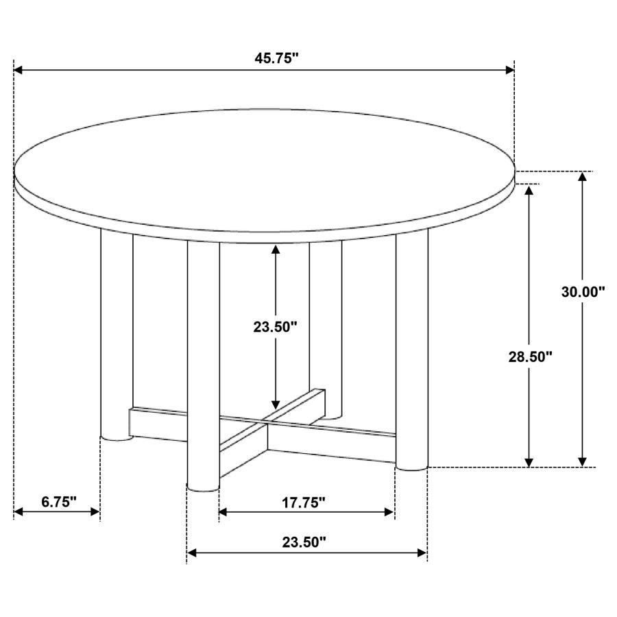 Crestmore - Round Wood Dining Table - Walnut Dining Table modern furniture Contempo Furniture