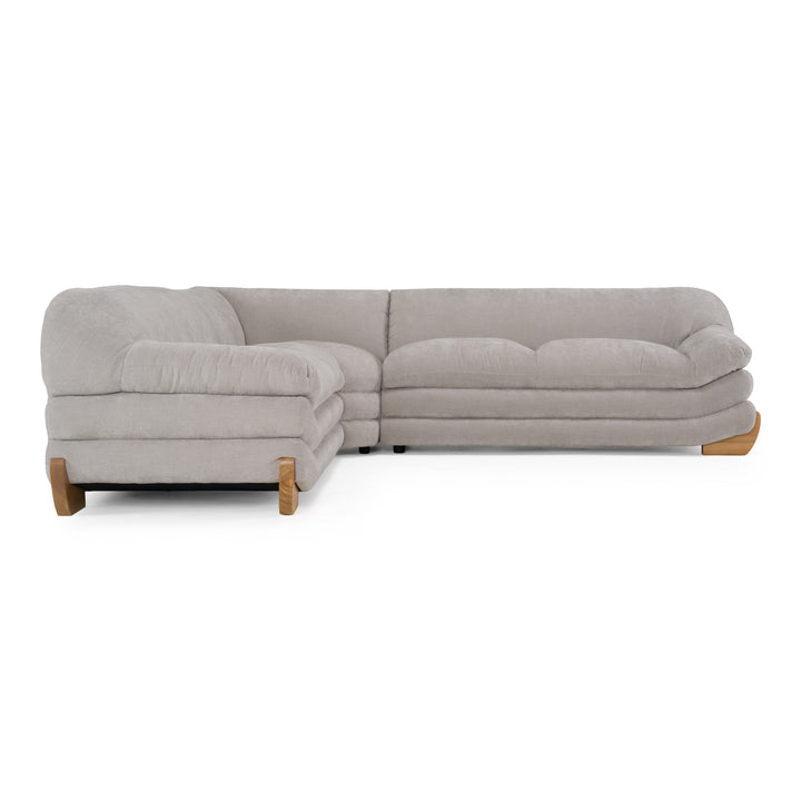 Crockett - Modern Light Grey Fabric Sectional Sofa