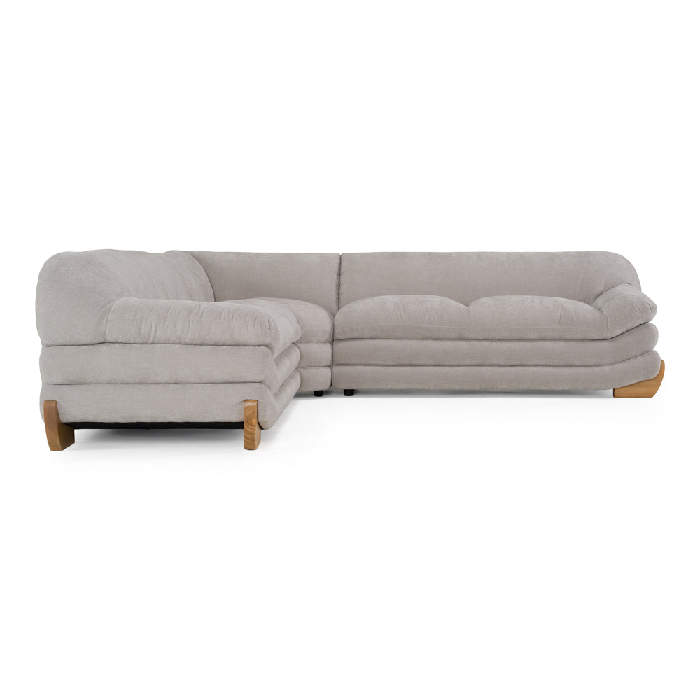 Crockett - Modern Light Grey Fabric Sectional Sofa - View 2