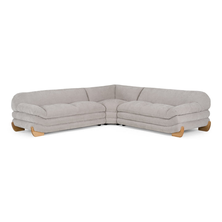 Crockett - Modern Light Grey Fabric Sectional Sofa