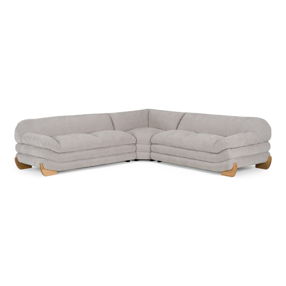 Crockett - Modern Light Grey Fabric Sectional Sofa