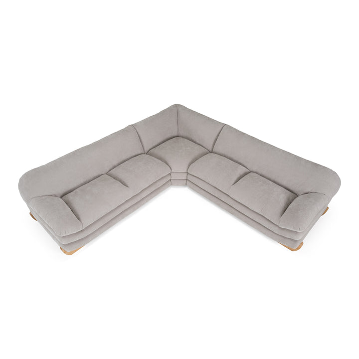 Crockett - Modern Light Grey Fabric Sectional Sofa