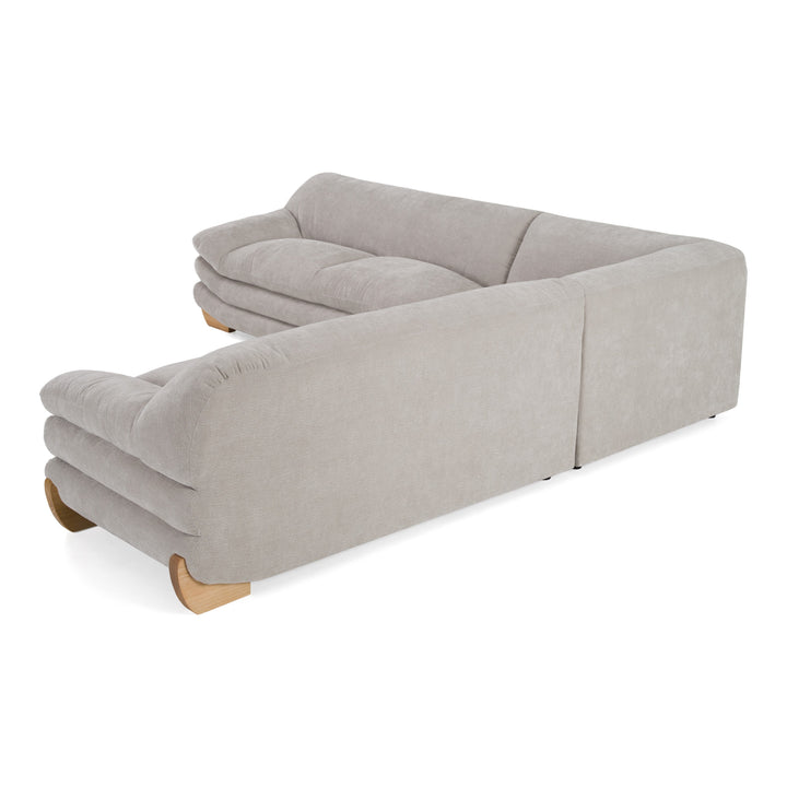 Crockett - Modern Light Grey Fabric Sectional Sofa