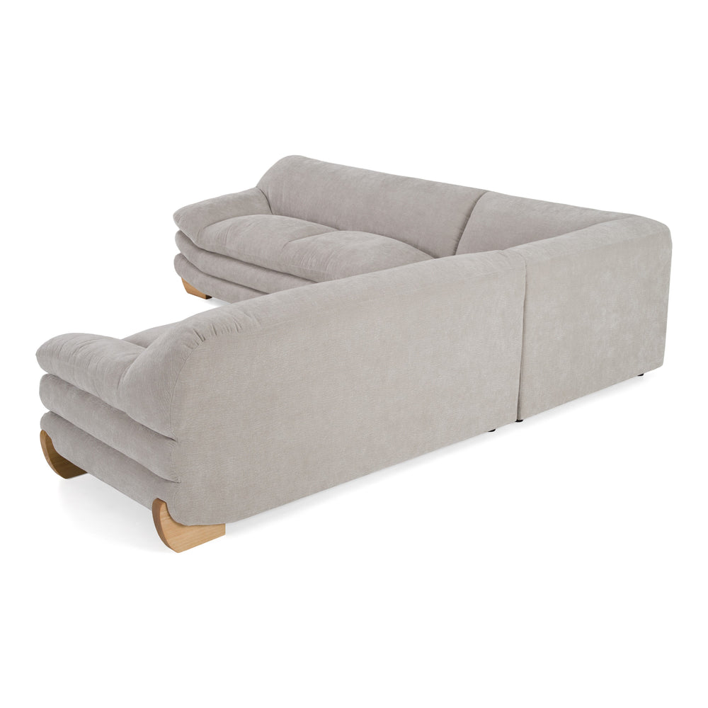 Crockett - Modern Light Grey Fabric Sectional Sofa - View 4