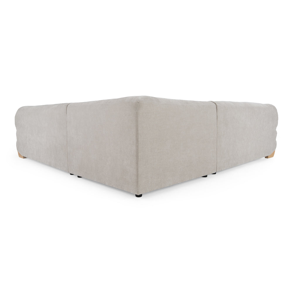 Crockett - Modern Light Grey Fabric Sectional Sofa - View 5