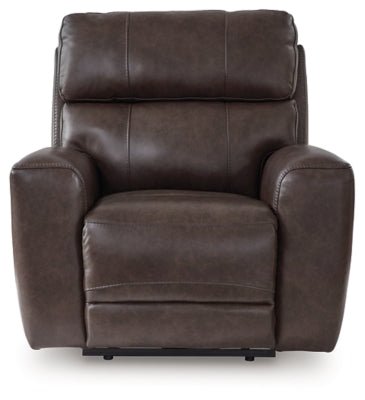 Crossplex Power Recliner - Dark Brown Reclining Chair modern furniture Contempo Furniture