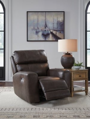 Crossplex Power Recliner - Dark Brown Reclining Chair modern furniture Contempo Furniture