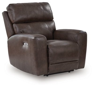 Crossplex Power Recliner - Dark Brown Reclining Chair modern furniture Contempo Furniture