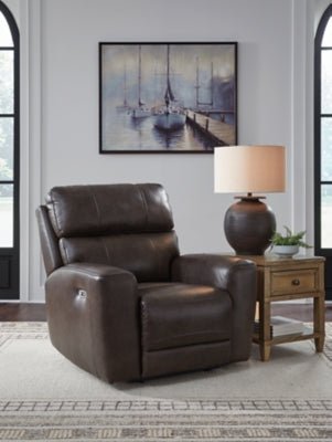 Crossplex Power Recliner - Dark Brown Reclining Chair modern furniture Contempo Furniture