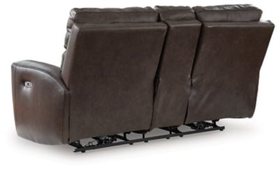 Crossplex Power Reclining Loveseat with Console - Dark Brown Reclining Loveseat modern furniture Contempo Furniture