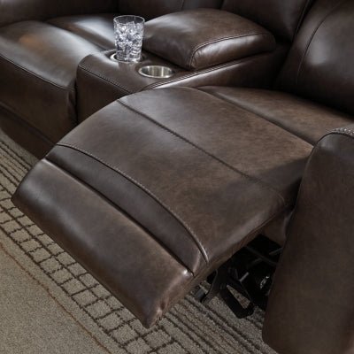 Crossplex Power Reclining Loveseat with Console - Dark Brown Reclining Loveseat modern furniture Contempo Furniture