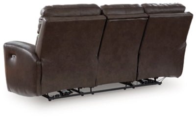 Crossplex Power Reclining Sofa - Dark Brown Reclining Sofa modern furniture Contempo Furniture