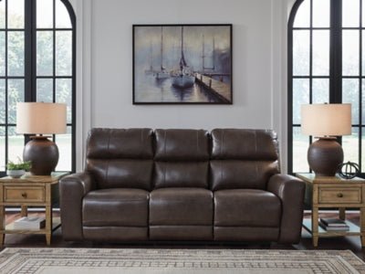 Crossplex Power Reclining Sofa - Dark Brown Reclining Sofa modern furniture Contempo Furniture