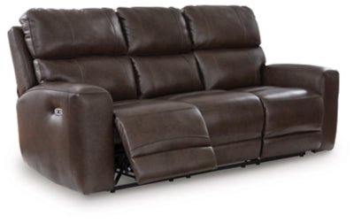 Crossplex Power Reclining Sofa - Dark Brown Reclining Sofa modern furniture Contempo Furniture