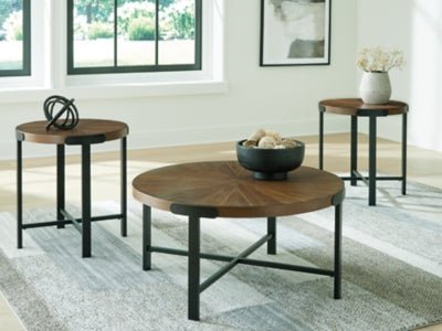 Crosstrail Table (Set of 3) - Dark Brown Table Set modern furniture Contempo Furniture