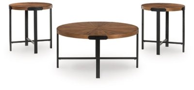 Crosstrail Table (Set of 3) - Dark Brown Table Set modern furniture Contempo Furniture