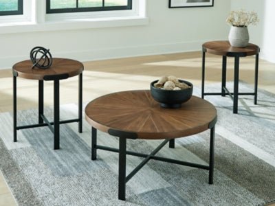 Crosstrail Table (Set of 3) - Dark Brown Table Set modern furniture Contempo Furniture