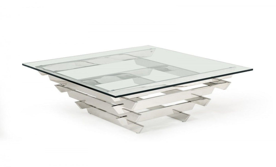 Upton Modern Square Glass Coffee Table