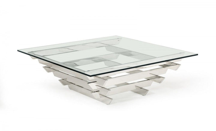 Upton Modern Square Glass Coffee Table