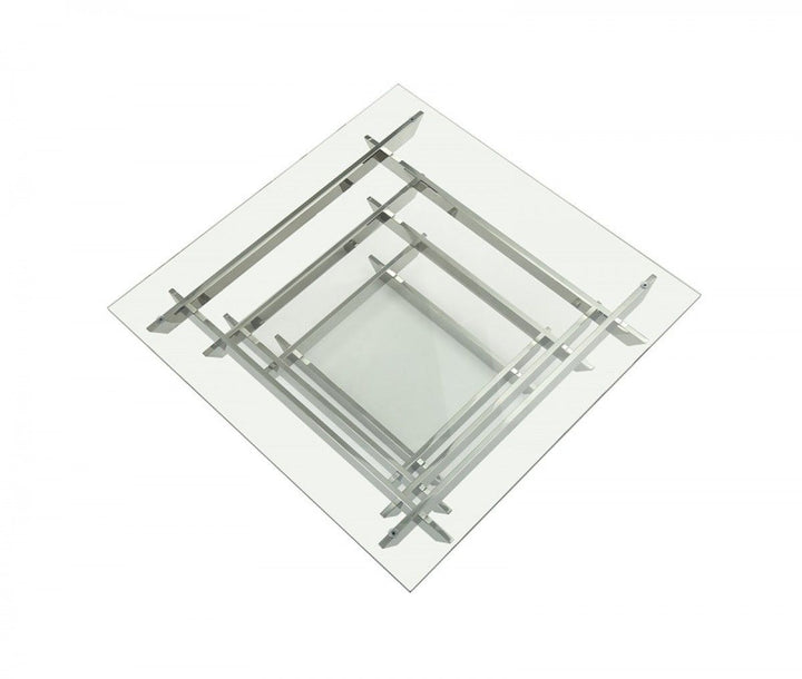 Upton Modern Square Glass Coffee Table