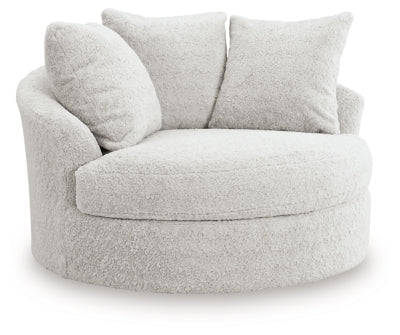 Cuddle Plush Oversized Swivel Accent Chair - White | Ashley Furniture