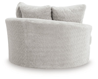Cuddle Plush Oversized Swivel Accent Chair - White Swivel Chair modern furniture Contempo Furniture