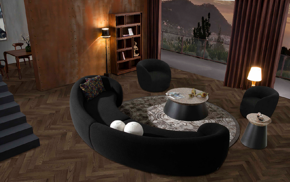 Molina Modern Black Accent Chair - View 2