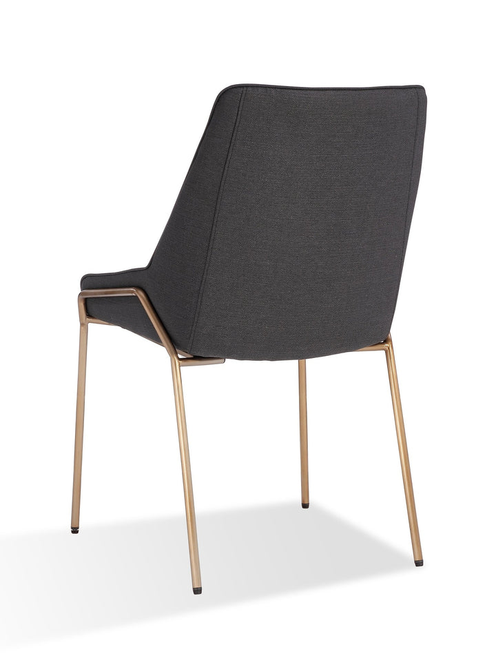 Cyrus Upholstered Dining Chair in Coal Fabric and Brushed Bronze Metal (Set of 2) Chair modern furniture Contempo Furniture