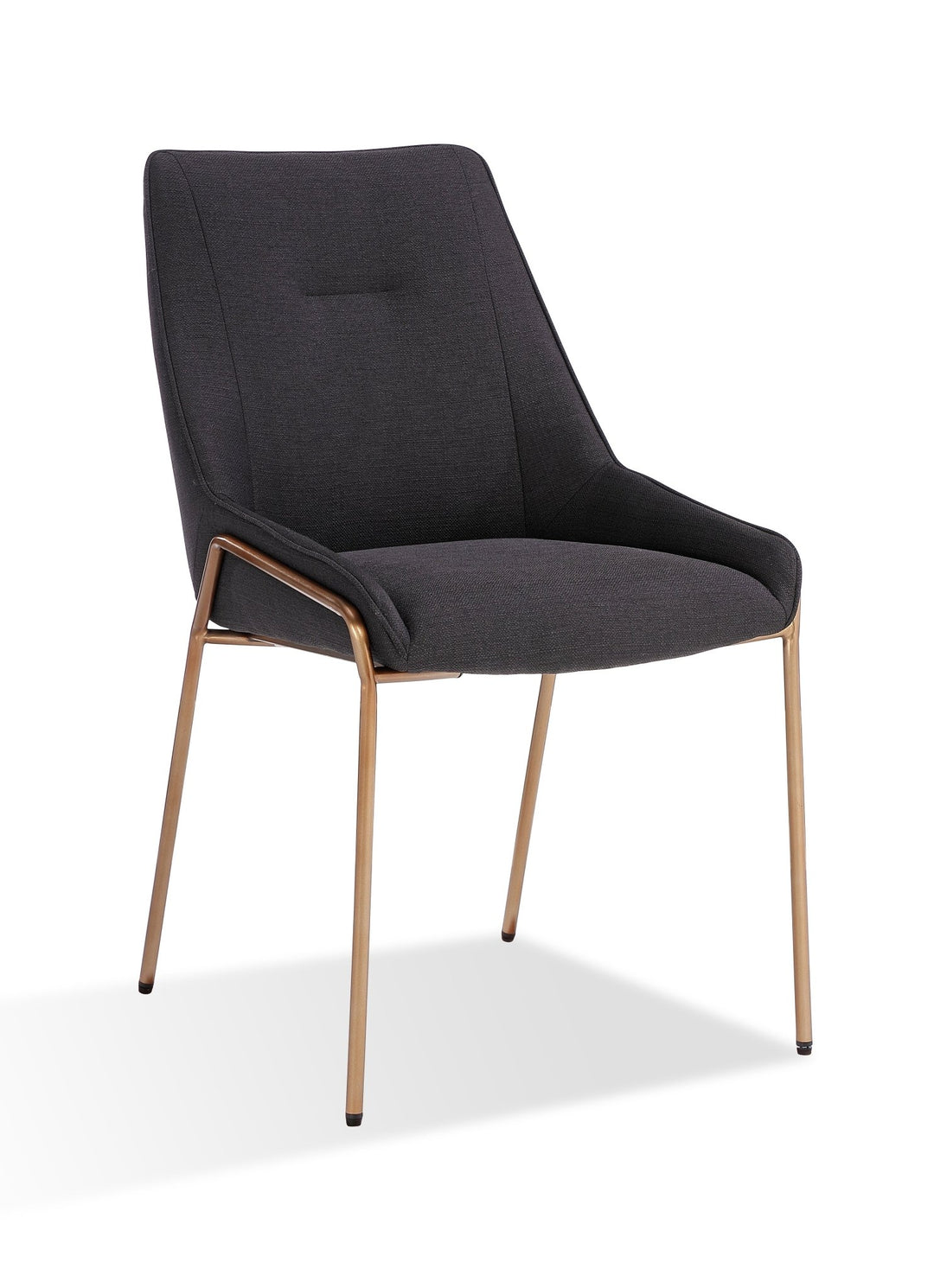 Cyrus Upholstered Dining Chair in Coal Fabric and Brushed Bronze Metal (Set of 2) Chair modern furniture Contempo Furniture