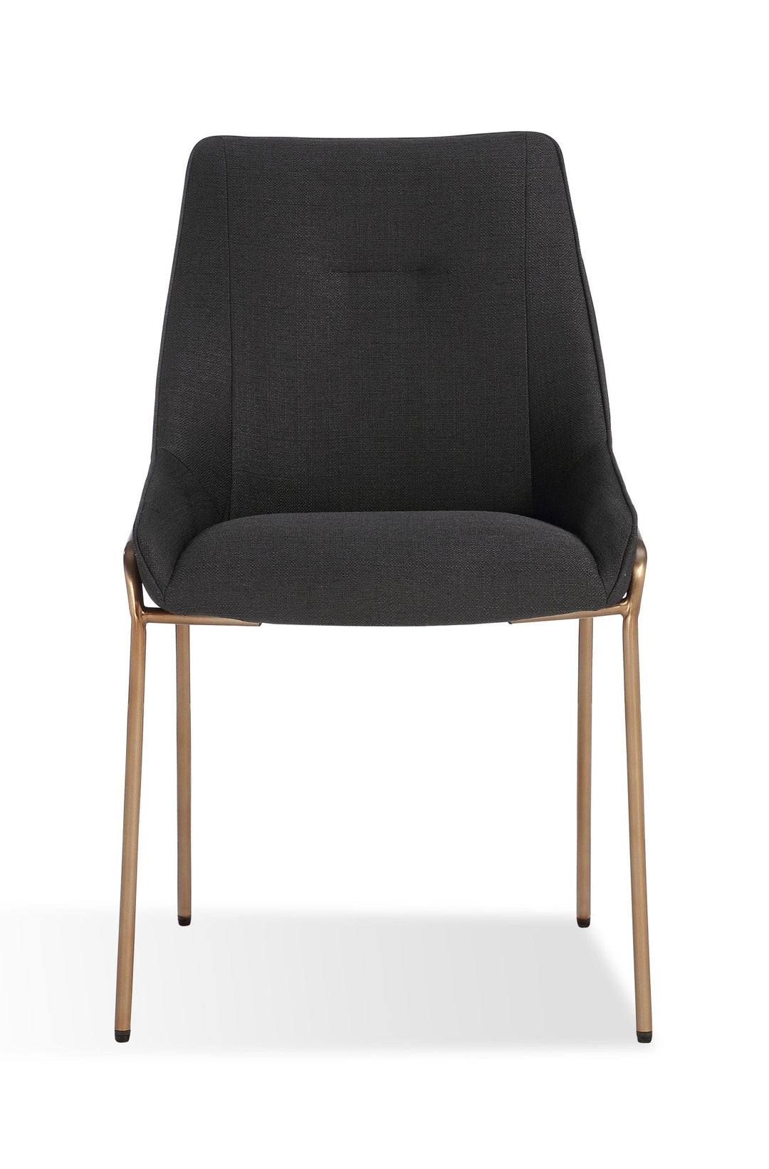 Cyrus Upholstered Dining Chair in Coal Fabric and Brushed Bronze Metal (Set of 2) Chair modern furniture Contempo Furniture