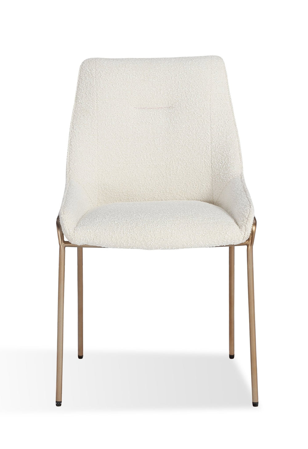 Cyrus Upholstered Dining Chair in Cottage Cheese Boucle and Brushed Bronze Metal (Set of 2) Chair modern furniture Contempo Furniture