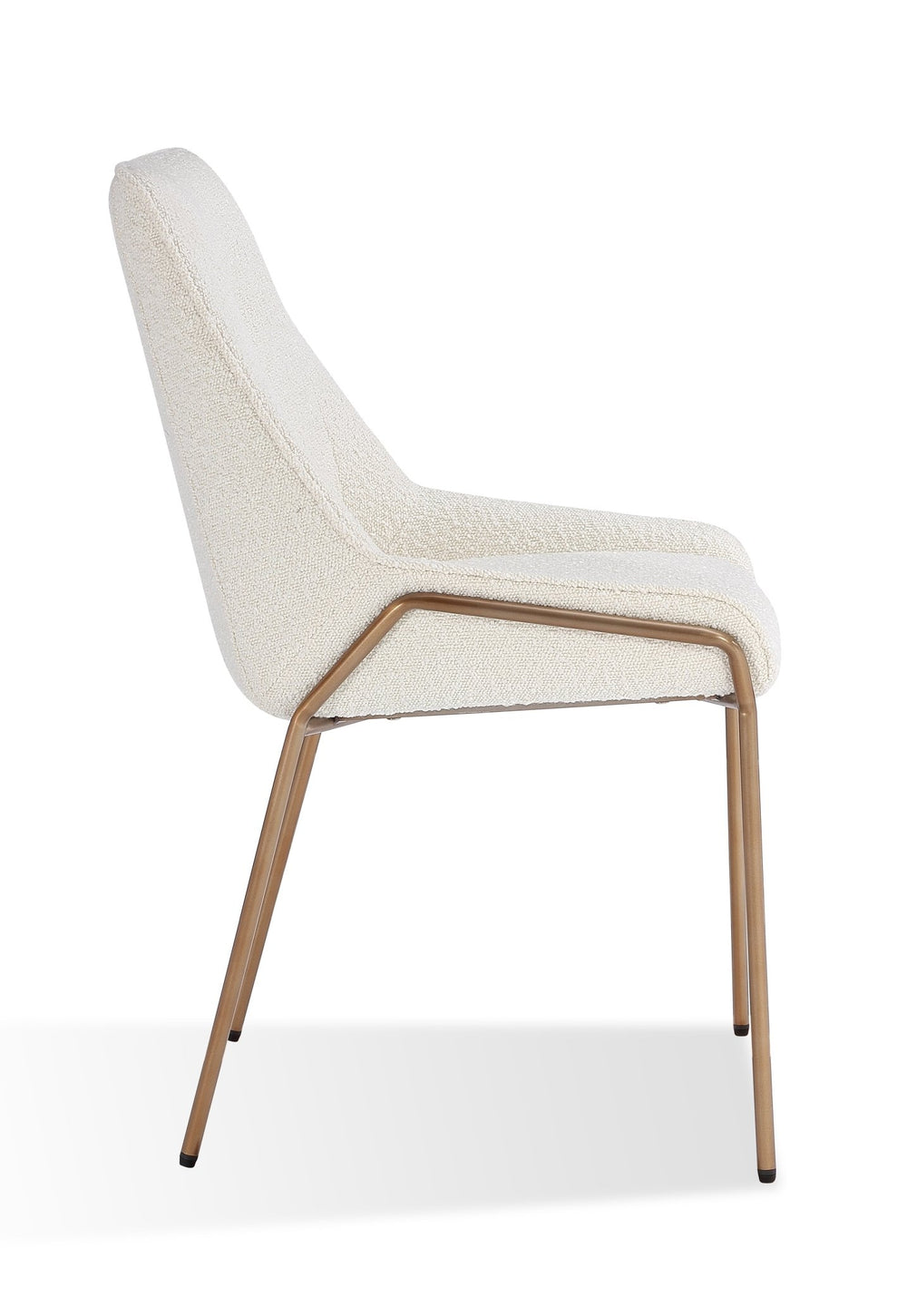 Cyrus Upholstered Dining Chair in Cottage Cheese Boucle and Brushed Bronze Metal (Set of 2) Chair modern furniture Contempo Furniture