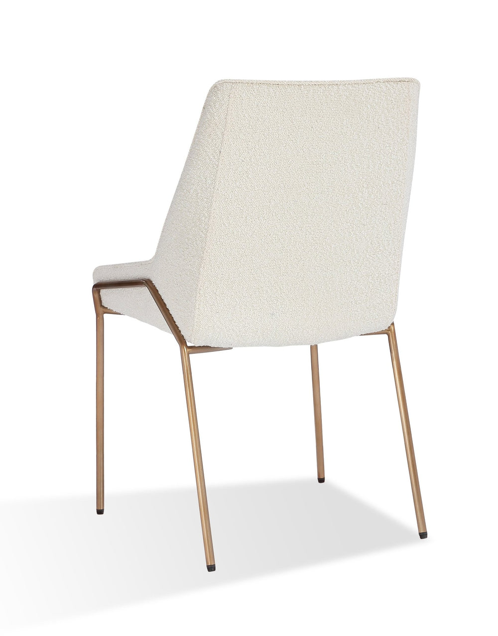 Cyrus Upholstered Dining Chair in Cottage Cheese Boucle and Brushed Bronze Metal (Set of 2) Chair modern furniture Contempo Furniture