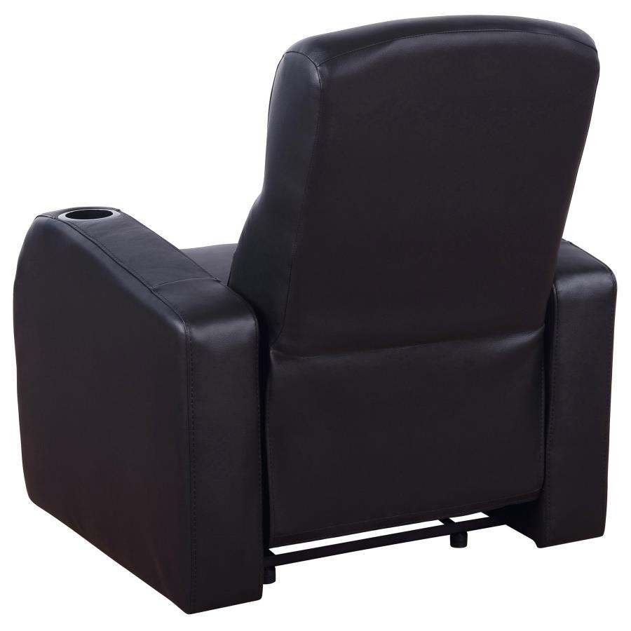 Cyrus - Upholstered Track Arm Recliner - Black Reclining Chair modern furniture Contempo Furniture