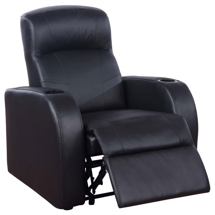 Cyrus - Upholstered Track Arm Recliner - Black Reclining Chair modern furniture Contempo Furniture