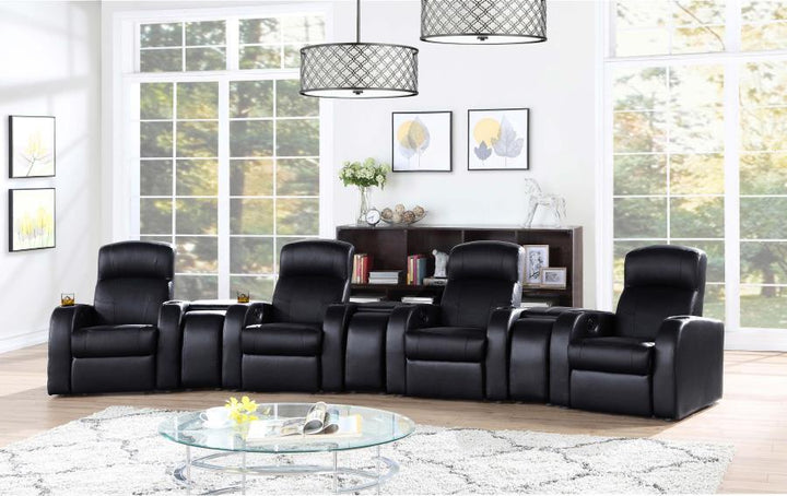 Cyrus - Upholstered Track Arm Recliner - Black Reclining Chair modern furniture Contempo Furniture